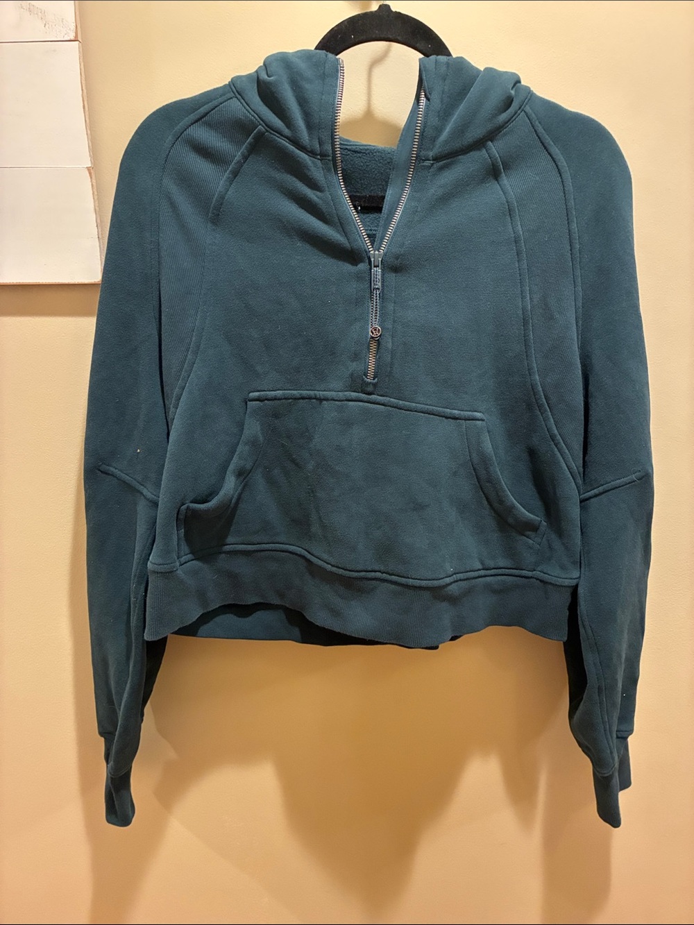 lululemon athletica Teal Half-Zip Hooded Crop Sweatshirt